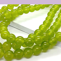 Jade calcedonia color verde claro de 6 mm, tira de 63 piedras aprox.