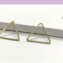 Triángulo baño de oro, 15 x 15 mm, por par
