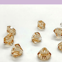 Cristal Austriaco, en forma de diamante, 6 mm, color champagne, set de 10 unidades