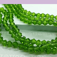 Cristal tupi de 4 mm, en tono verde, tira de 75 cristales