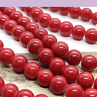 Perla de vidrio pintado 8 mm color rojo tira de 54 unidades