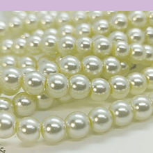 perla de fantasía crema de 6mm , perla 140 perlas aprox.
