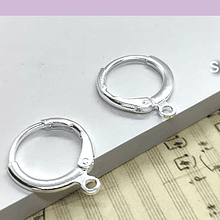 Base de aro baño de plata, 13 mm de diámetro, por par