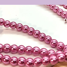 perla de fantasía rosado fuerte de 6mm , perla 143 perlas aprox.