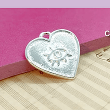 Colgante baño de plata corazón, 20 x 19 mm, por unidad