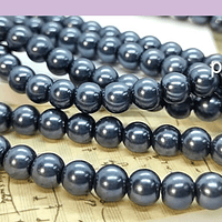 perla de fantasía gris oscuro de 6mm , perla 155 perlas aprox.
