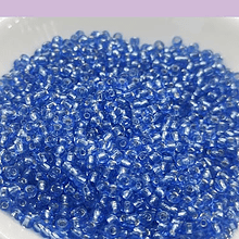 Mostacilla en tono azul cristal de 2.1 mm (11/0), set de 50 grs