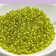 mostacilla amarillo cristal de 8/0 (3 mm), set de 50 grs