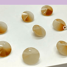 Cristal tipo Rivoli, color crema y naranja, de 8 mm de diámetro, set de 10 unidades