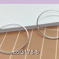 Circulo baño de plata, 25 mm de de diámetro, por 1 mm de grosor, set de 2 unidades