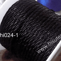 Hilos, hilo trenzado 3 mm en color negro, rollo de 23 metros