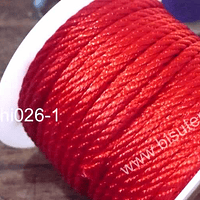 Hilos, Hilo trenzado 3 mm en color rojo, rollo de 23 metros