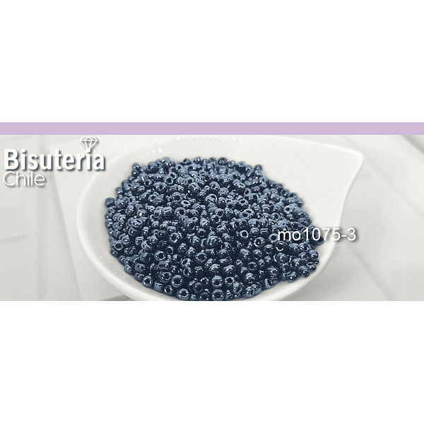 Mostacilla 8/0 gris perlado, 50 grs.