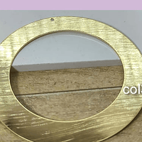 Circulo baño de oro con perforación superior, 50 mm, 7 mm de ancho, por unidad