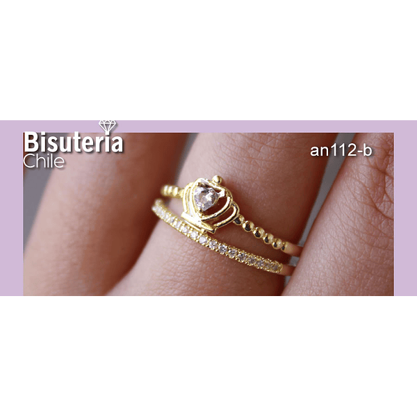 Anillo zirconia con baño de oro, ajustable, 18.1 mm, interior, N° 17