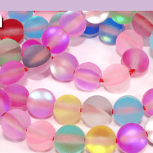 Cristal aurora mate multicolor, de 6 mm, tira de 62 unidades aprox