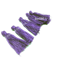 Borla color lila, 40 mm de largo, set de 5 unidades