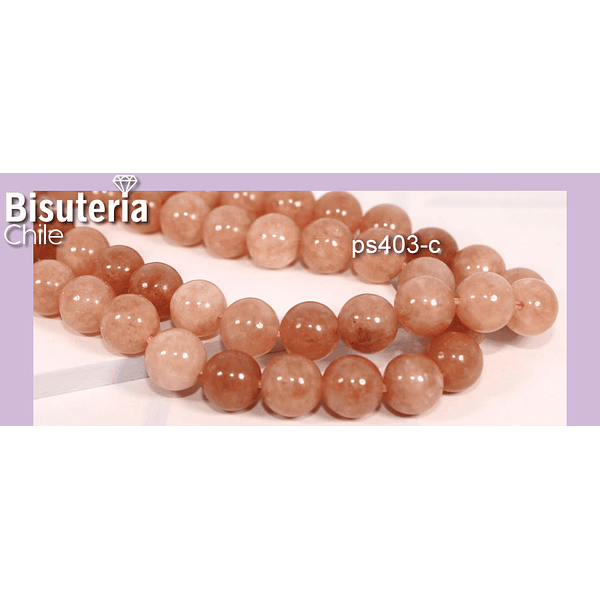 Peach moonstone de 8 mm, tira de 48 piedras aprox