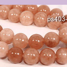 Peach moonstone de 8 mm, tira de 48 piedras aprox