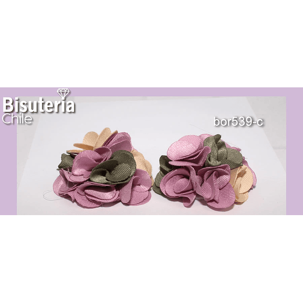 Borla de flores de 3 cm, base plana, set de 2 unidades