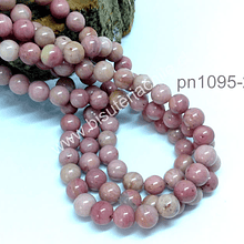 Rodocrosita 6 mm, tira de 62 unidades aprox.