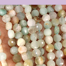 Amazonita en forma de chubi facetada, de 6 mm, set de 28 unidades