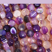 Agata morada en forma de chubi facetada, de 6 mm, set de 28 unidades