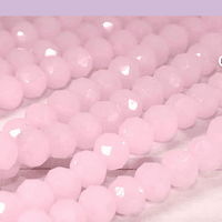Cristal facetado de 8 mm, en color rosa, tira de 66 cristales aprox.