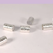Separador baño de plata, 6 x 5 mm agujero de 3 mm, set de 7 unidades