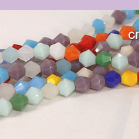Cristal tupi 4 mm, multicolor, tira de 100 cristales aprox