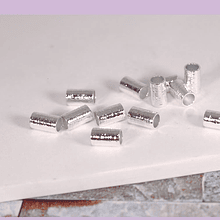 Separador baño de plata, 5 x 3 mm, agujero de 2 mm, set de 1 grs. (8 separadores aprox)