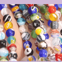 Vidrio murano de 4 mm, multicolor, tira de 95 perlas