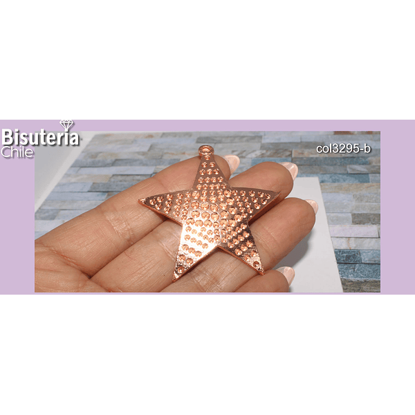 Colgante baño de cobre en forma de estrella, 49 mm, por unidad