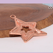 Colgante baño de cobre en forma de estrella, 30 x 25 mm, por unidad