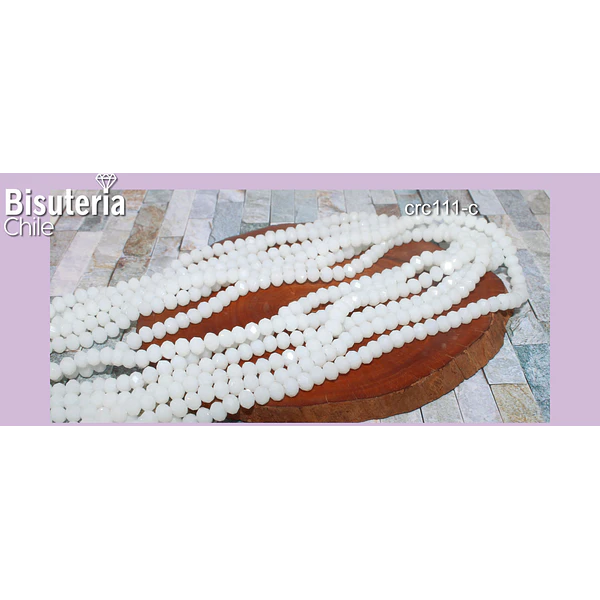 Cristal blanco 4 mm, tira de 125 cristales aprox