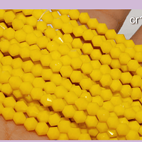 Cristal tupi 4 mm, color amarillo, tira de 105 cristales aprox