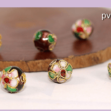 Perla española 8 mm en tonos burdeo, set de 6 unidades