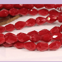 Cristal gota color rojo, 8 mm de largo por 6 mm de ancho, set de 20