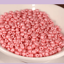 mostacilla rosa malva nacarado de 8/0 (3mm), set de 50 grs