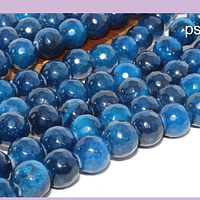Agatas, Agata en tono azul, 8 mm tira de 46 piedras aprox