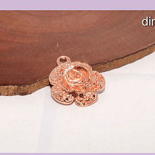 Colgante baño de cobre, en forma de rosa, 15 mm, por unidad