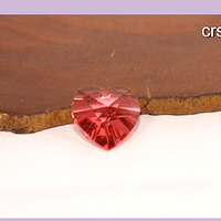 Cristal austriaco en forma de corazón rojo claro, 10 x 10 mm, por unidad