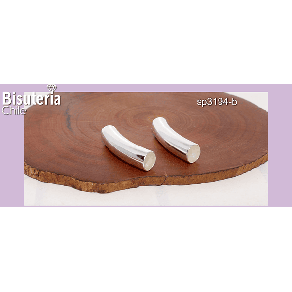 Separador tubo baño de plata, 24 x 6, agujero de 5mm, por par