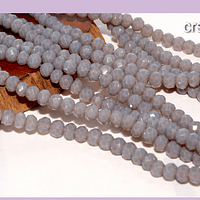 Cristal facetado color gris  de 3 mm x 2 mm, tira de 145 cristales aprox