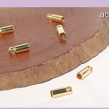 Terminal baño de oro, 7 x 2 mm, agujero de 1,5mm, set de 6 unidades