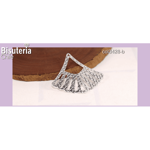 Colgante baño de plata, 34 x 33 mm, por unidad