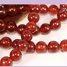 Perla de vidrio café de 6 mm, tira de 72 perlas aprox