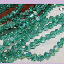 Cristal tupi 4 mm, color verde tornasol tira de 78 cristales aprox