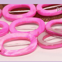 Nacar rosado ovalado,30 x 21 mm de diámetro, tira de 13 piedras aprox