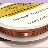 alambre de cobre color cobre 0.8 rollo de 4.3 metros